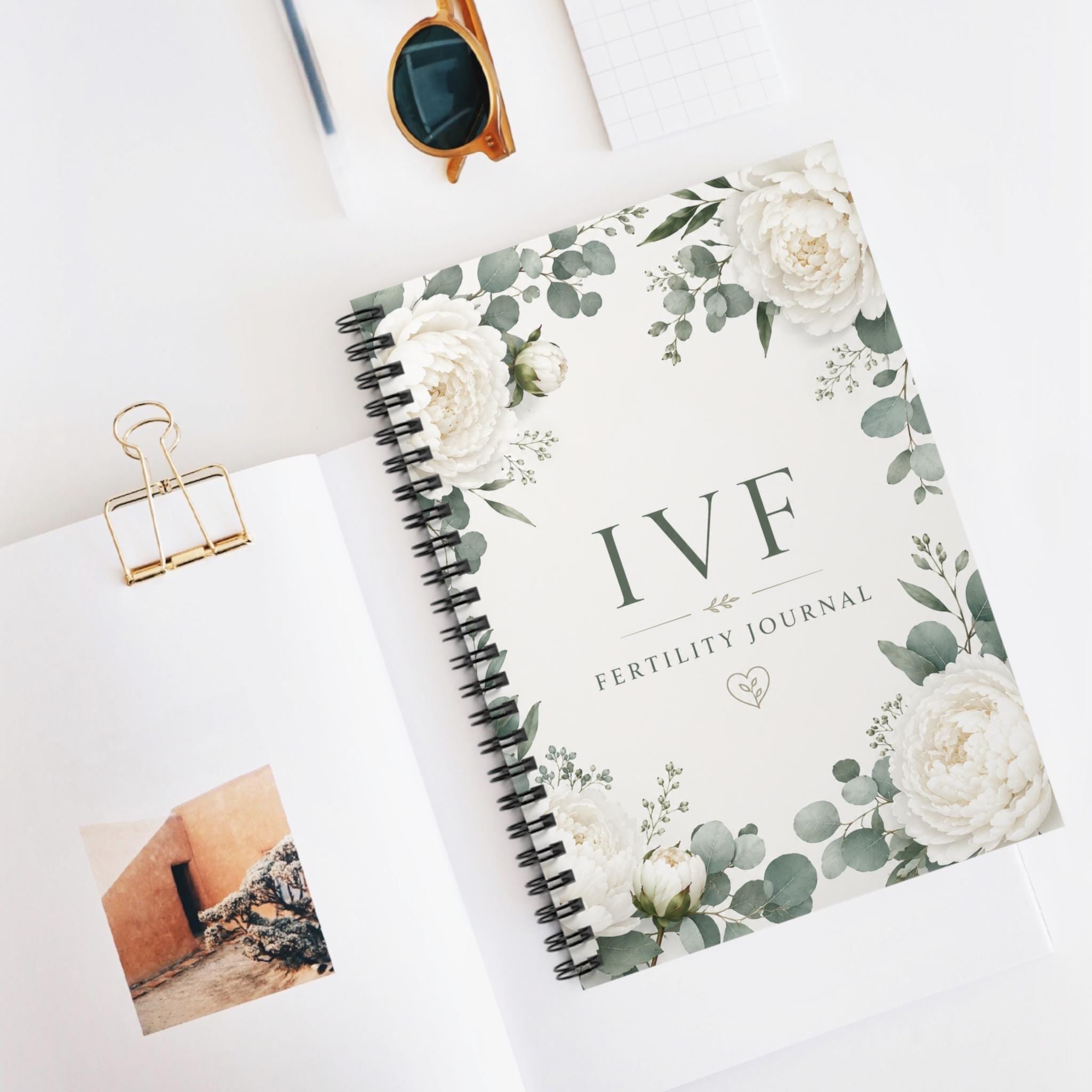 IVF Fertility Journal Spiral Notebook | Floral Eucalyptus Cover