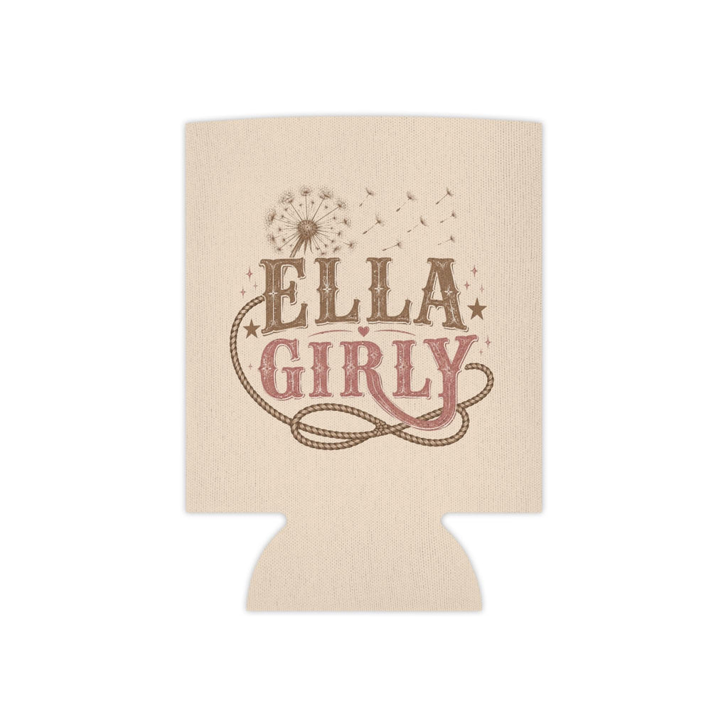 Ella Girly Can Cooler, Dandelion Drink Sleeve, Beer Koozie, Gift for Country Music Lovers