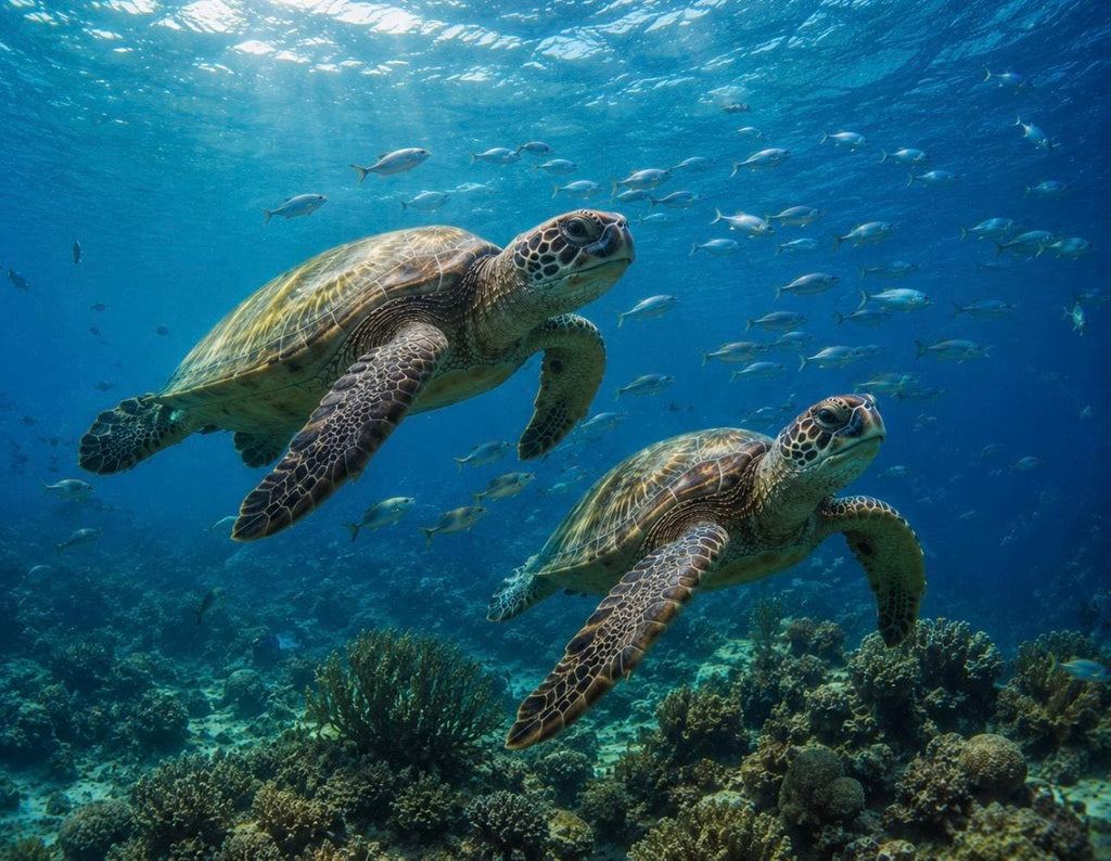 Sea Turtle Wall Art, Coastal Ocean Decor, Tropical Marine Artwork (Digital Download)