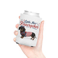 Little Miss Firecracker Can Cooler | Patriotic Dachshund, Fourth of July