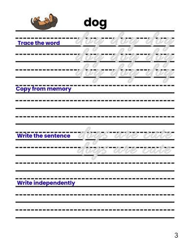 50 First Grade Cursive Spelling Words Workbook, Cursive Handwriting Practice, Homeschool PDF, Digital Download
