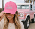 1977 Bronco Trucker Cap, Pink Rhinestone Vintage Hat, Bronco Lovers Gift