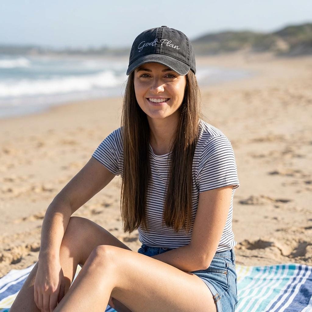 God's Plan Embroidered Baseball Cap, Christian Faith Hat, Pigment-Washed Twill Connie