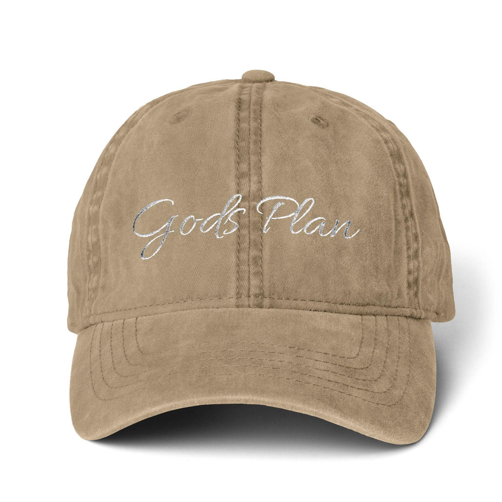 God's Plan Embroidered Baseball Cap, Christian Faith Hat, Pigment-Washed Twill Connie