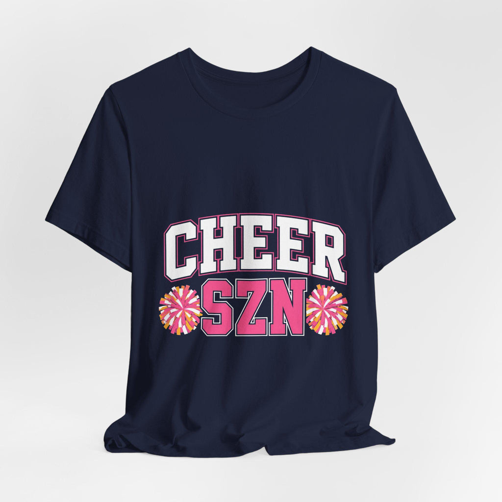 Cheer SZN T-Shirt | Pom Poms, Pink Lettering, Cheerleading Shirt