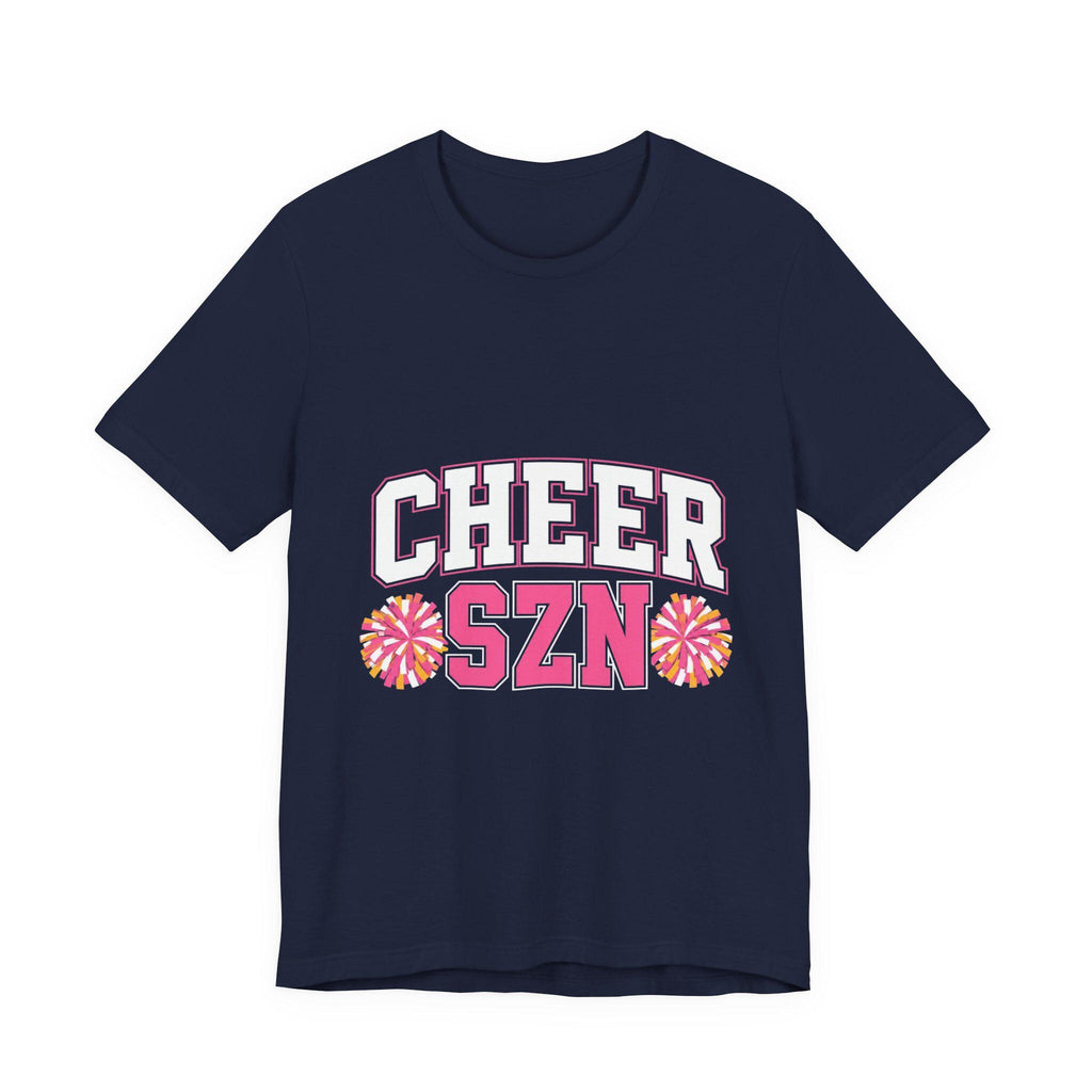 Cheer SZN T-Shirt | Pom Poms, Pink Lettering, Cheerleading Shirt