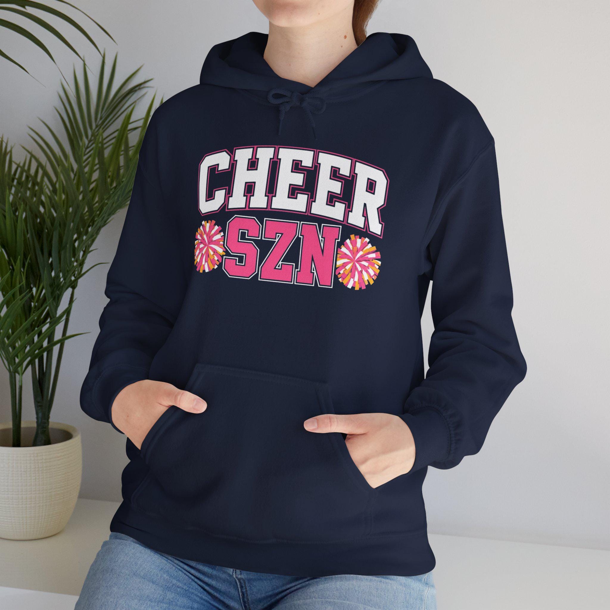 CHEER SZN Hoodie | Cheerleading Pom Pom Design, Athletic Spirit