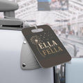 Dandelion Monogram Luggage Tag, Personalized Travel ID, Vintage Style Suitcase Marker