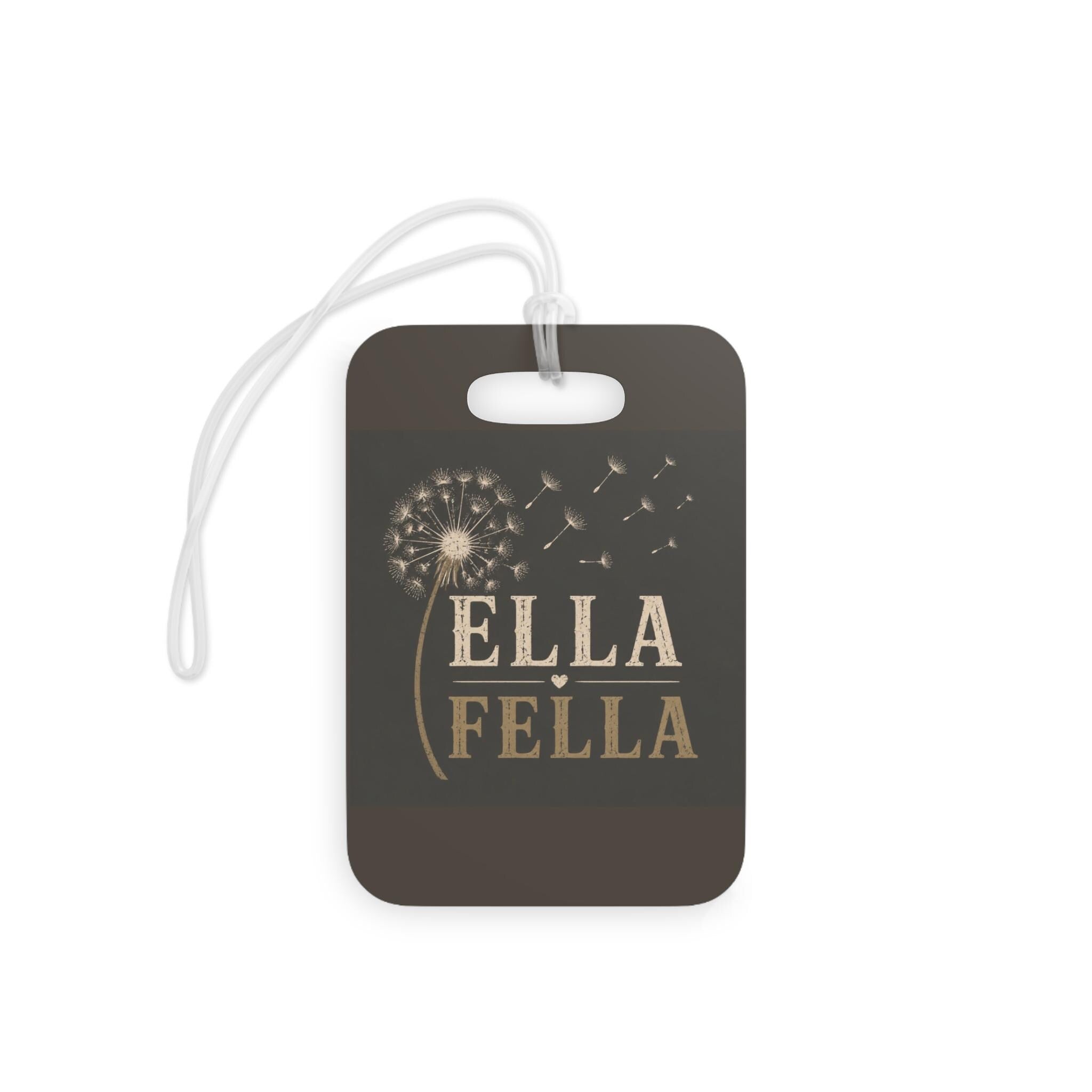 Dandelion Monogram Luggage Tag, Personalized Travel ID, Vintage Style Suitcase Marker