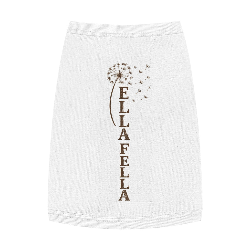 Personalized Ella Fella Dog Sweater, Dandelion Motif Pet Tank