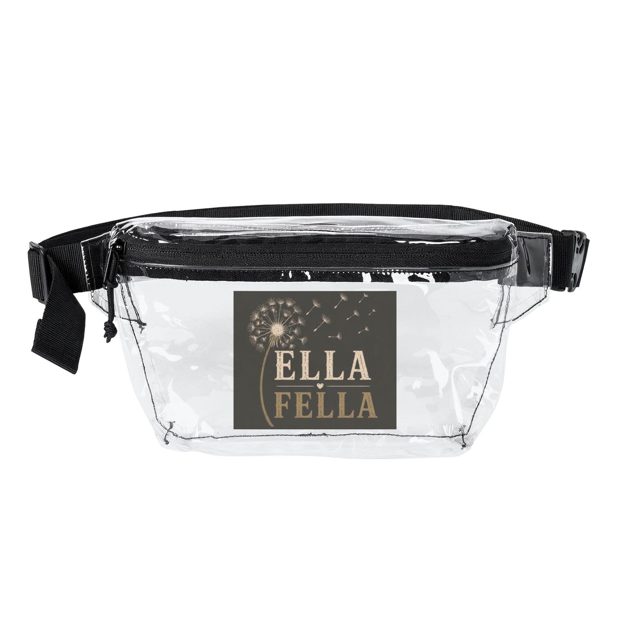 Ella Fella Transparent Fanny Pack, Clear Stadium Waist Bag
