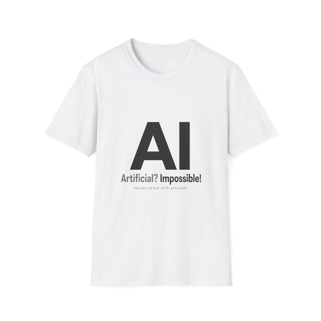 AI Typography T-Shirt | Large AI Letters with 'Artificial? Impossible!' Slogan