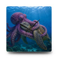 Octopus Embrace Sea Turtle Acrylic Wall Clock | Ocean Marine Decor