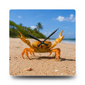 Yellow Beach Crab Acrylic Wall Clock | Coastal Beach Decor
