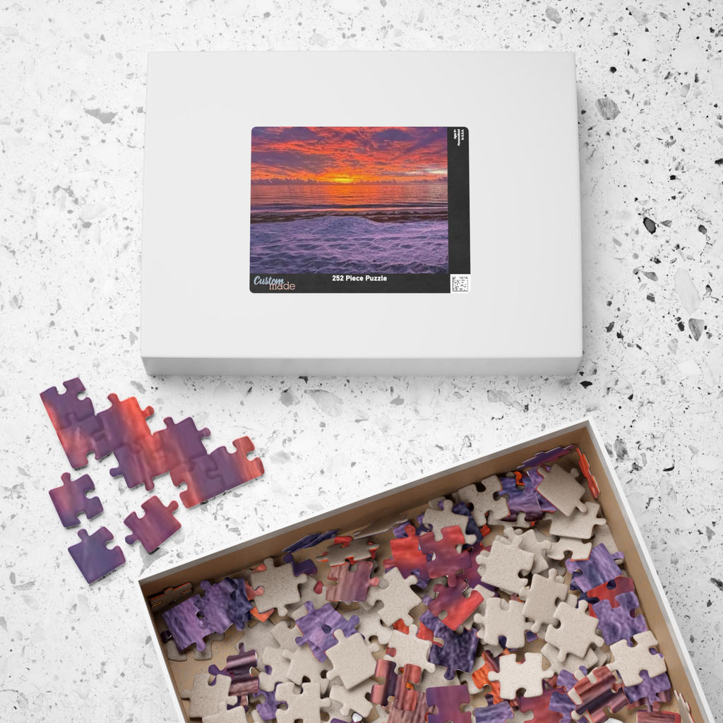 Sunset Beach Horizon Puzzle | Seaside Sunset Jigsaw Puzzle