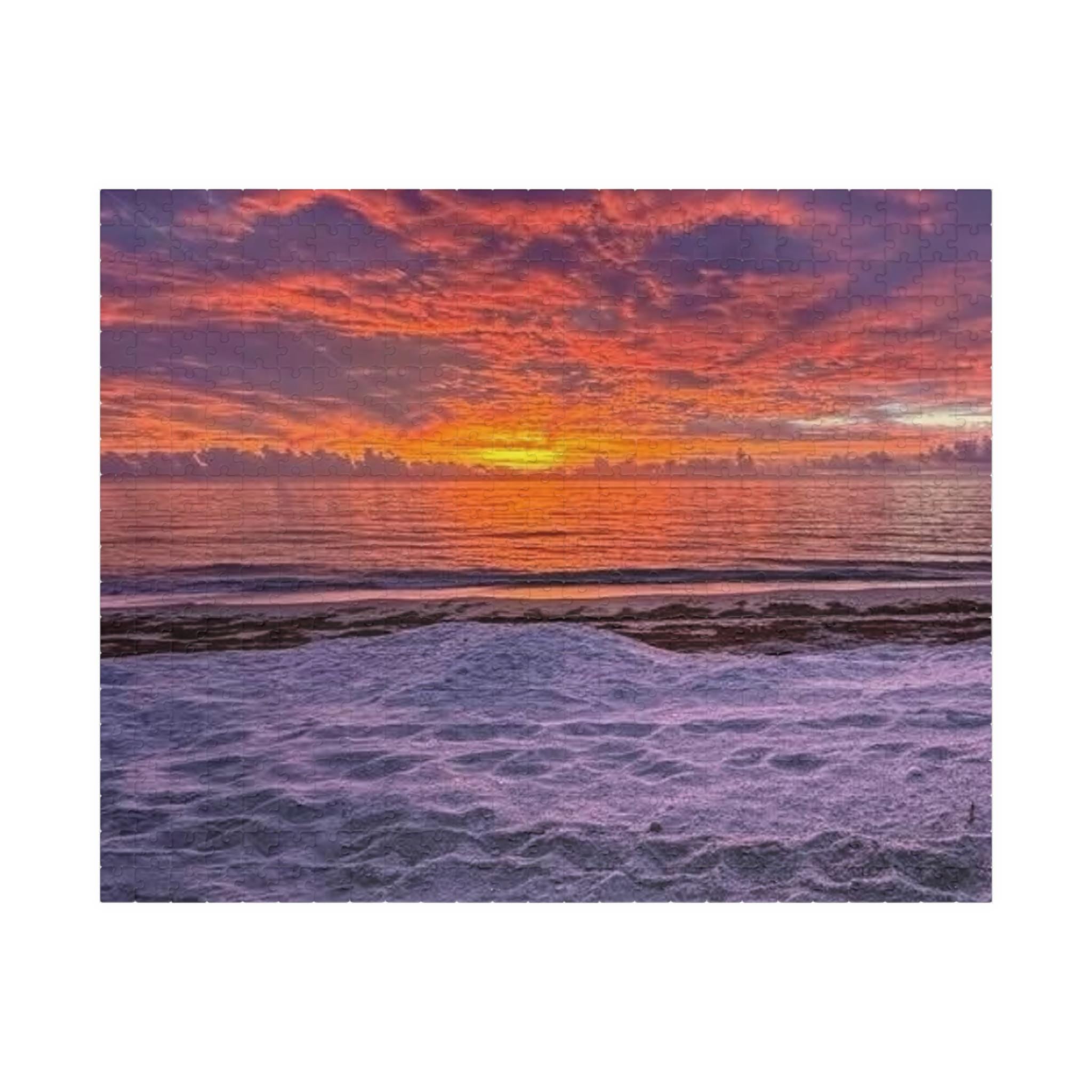 Sunset Beach Horizon Puzzle | Seaside Sunset Jigsaw Puzzle