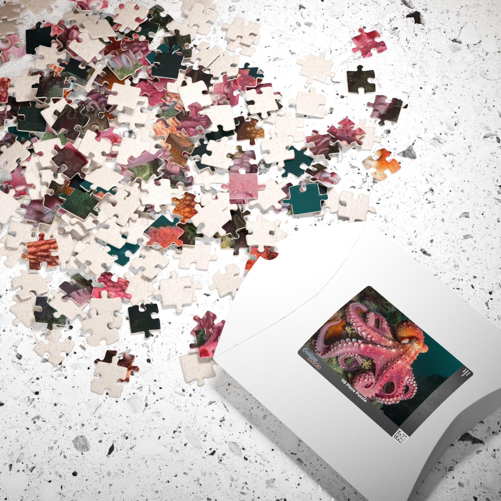 Pink Octopus Puzzle 252-1014 Piece | Ocean Sea Life Jigsaw