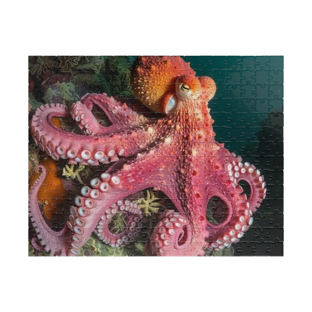 Pink Octopus Puzzle 252-1014 Piece | Ocean Sea Life Jigsaw