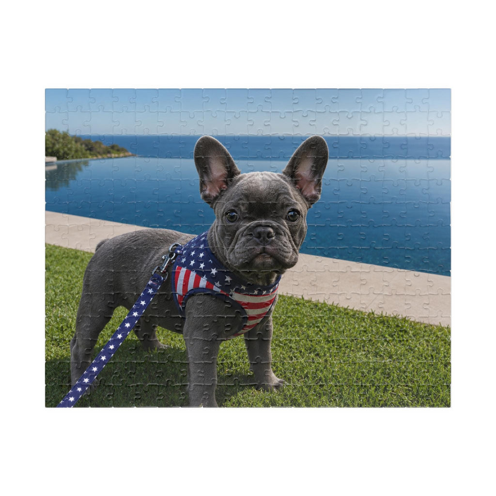 French Bulldog Puppy Puzzle 252 Piece | Scenic Lake Photo Puzzle