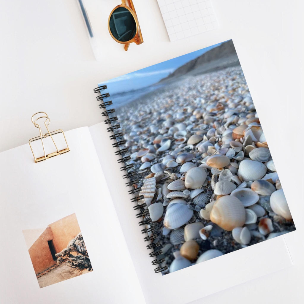 Seashell Beach Photo Spiral Notebook | Ruled Journal