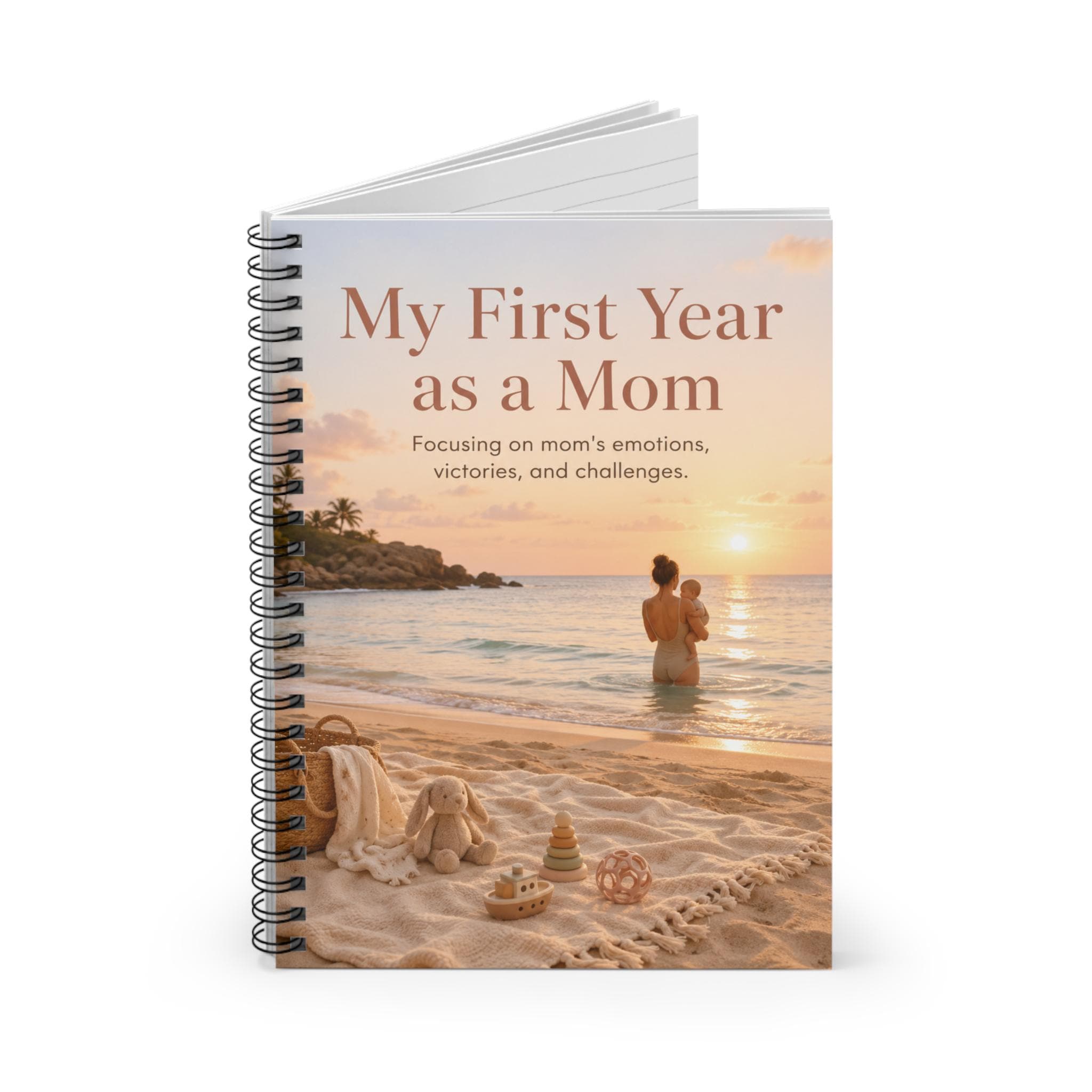 My First Year as a Mom Spiral Notebook | Baby Memory Journal, Ruled Lined