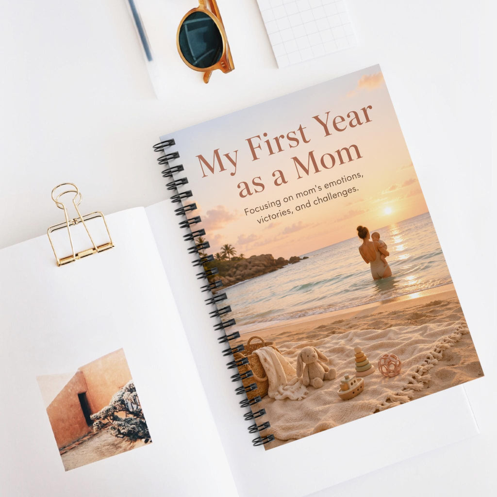 My First Year as a Mom Spiral Notebook | Baby Memory Journal, Ruled Lined