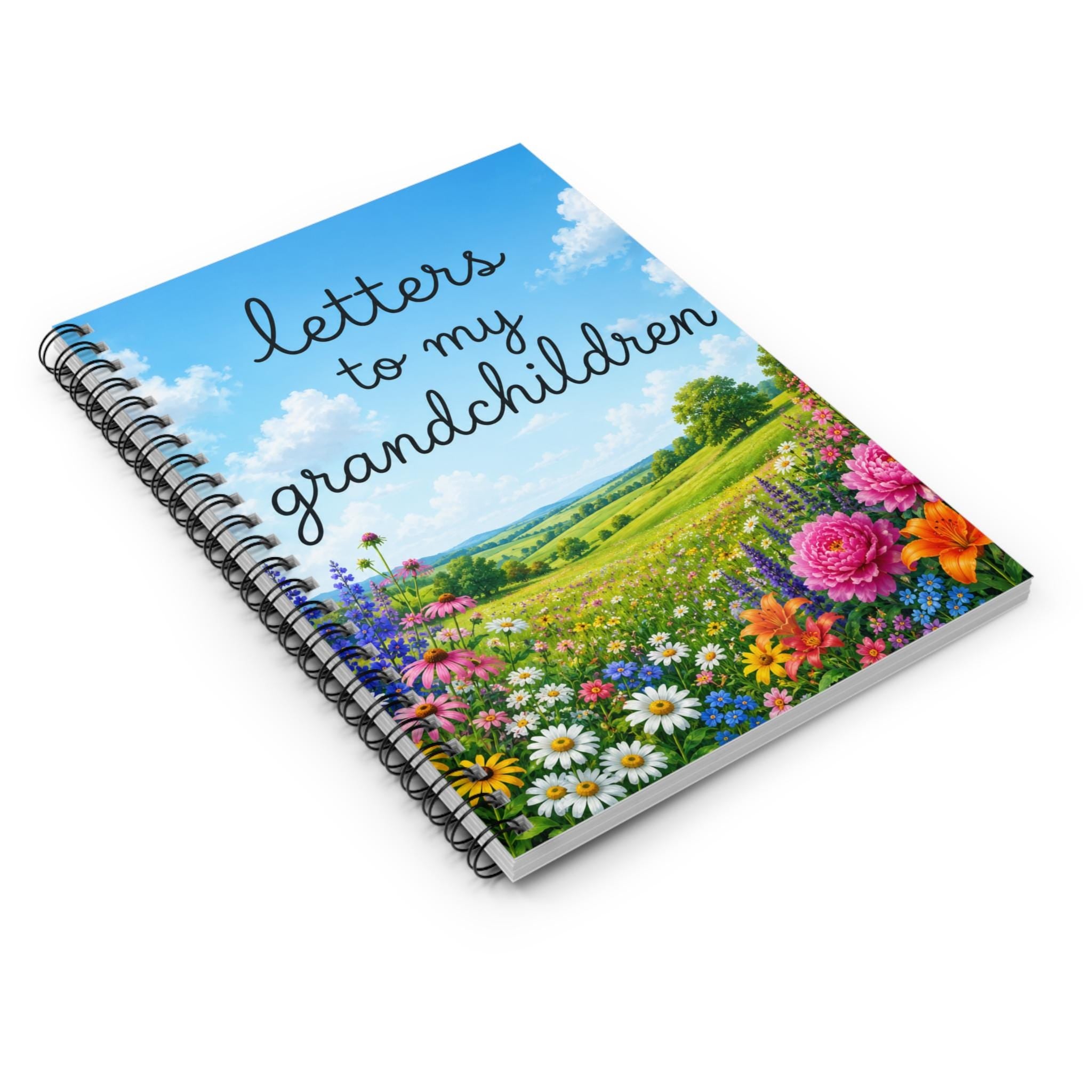 Letters to My Grandchildren Spiral Notebook | Floral Meadow Ruled Journal