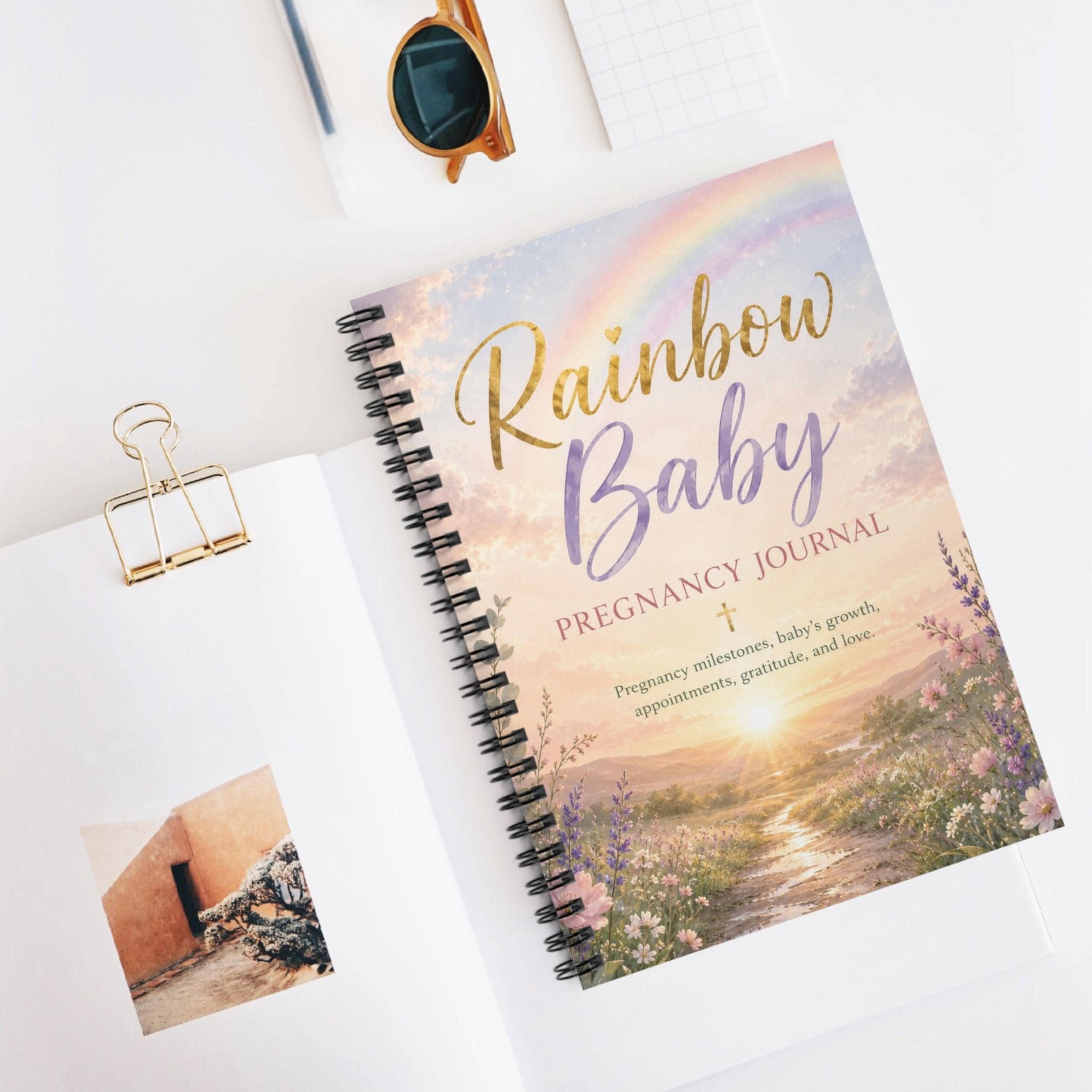 Rainbow Baby Pregnancy Journal Spiral Notebook | Ruled Lined