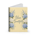 Floral Spiral Notebook, Bloom Beautifully Journal, Hydrangea Botanical Art