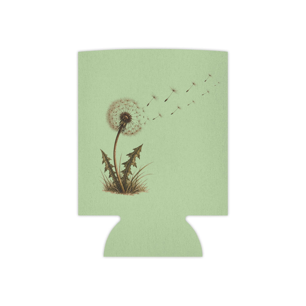 Vintage Dandelion Seed Puff Can Cooler, Botanical Drink Sleeve Koozie
