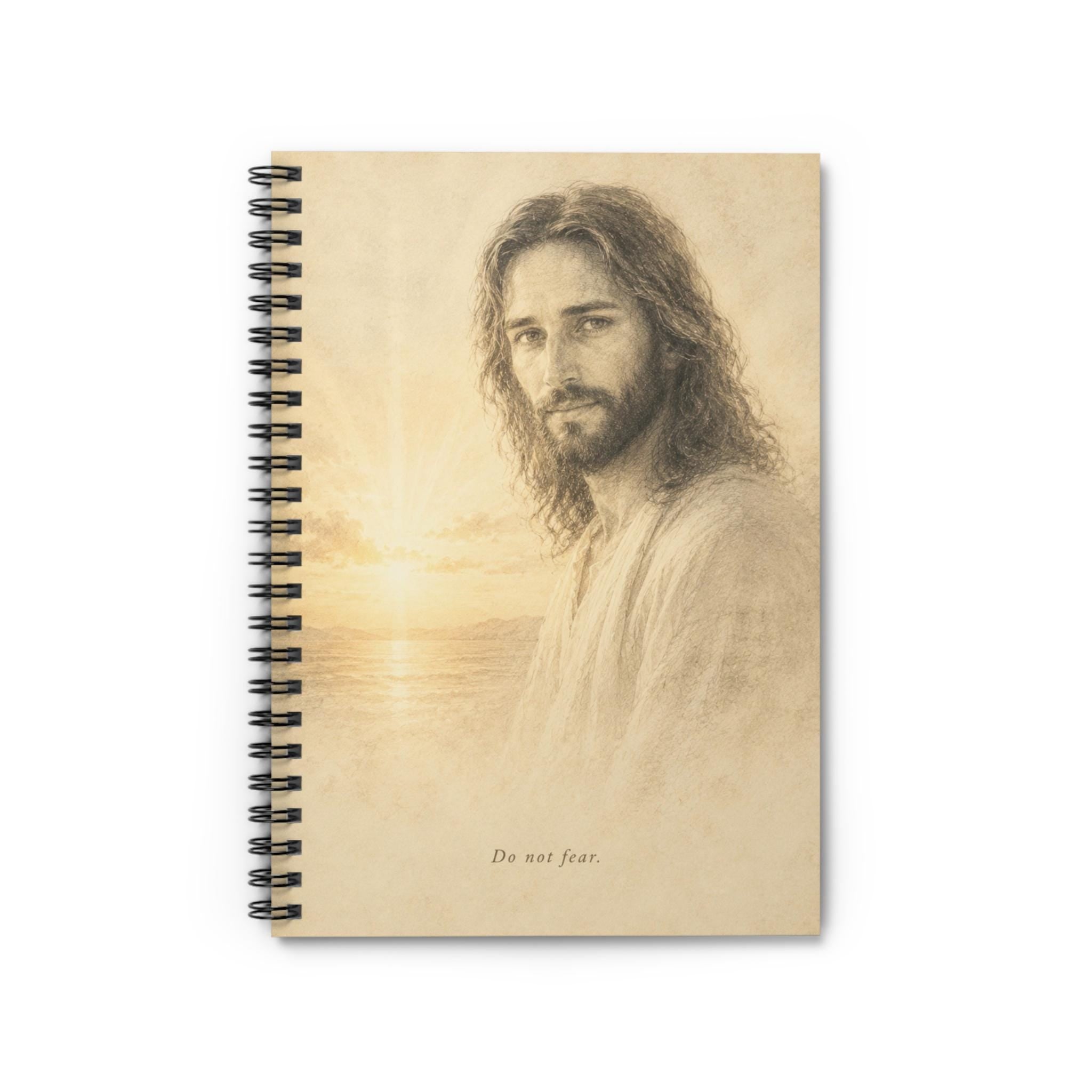 Jesus Portrait Spiral Notebook, Do Not Fear Journal, Christian Faith Diary