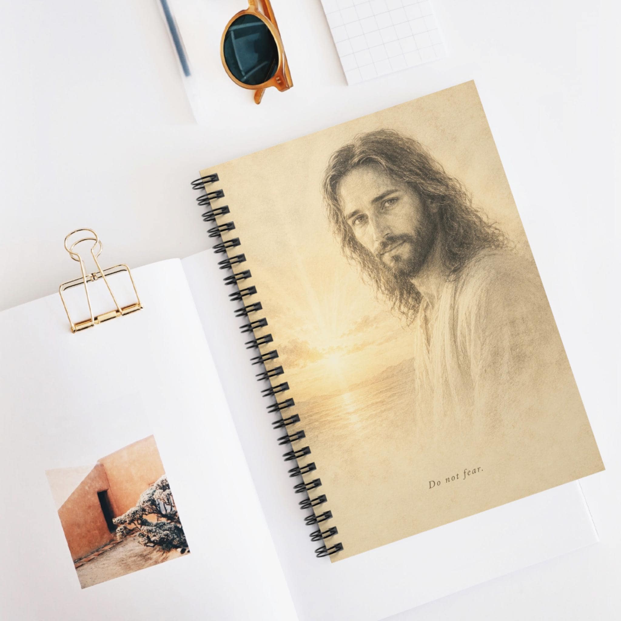 Jesus Portrait Spiral Notebook, Do Not Fear Journal, Christian Faith Diary