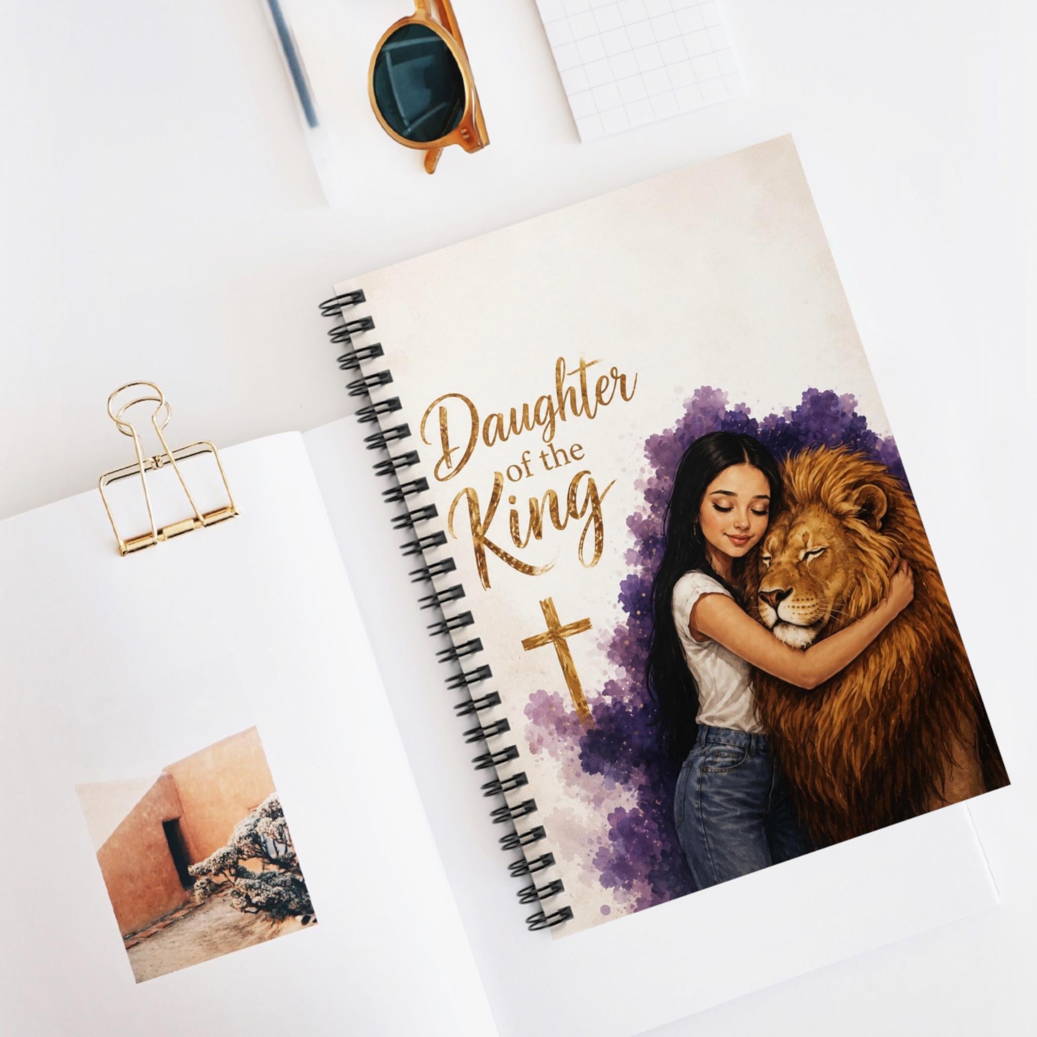 Daughter of the King Spiral Notebook, Faith Journal, Christian Teen Gift, Ruled Pages