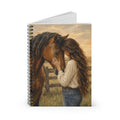 Girl and Horse Spiral Notebook, Equestrian Art Journal, Painterly Cover Design