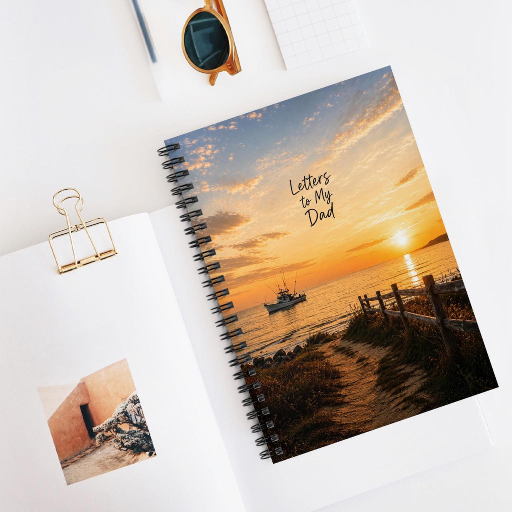 Letters to My Dad Notebook, Sunset Beach Path Journal, Daughter Son Grief Gift
