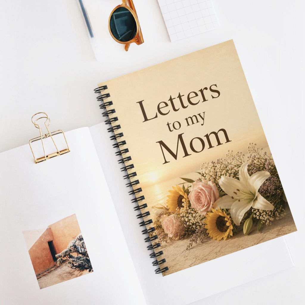 Letters to Mom Notebook, Floral Grief Journal, Spiral Bound Diary