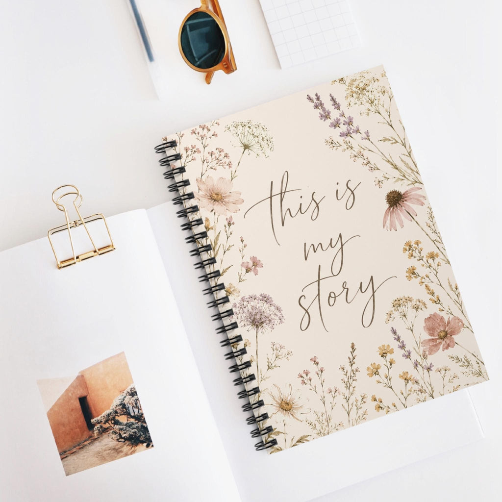 This Is My Story floral notebook | Spiral Journal, ruled pages