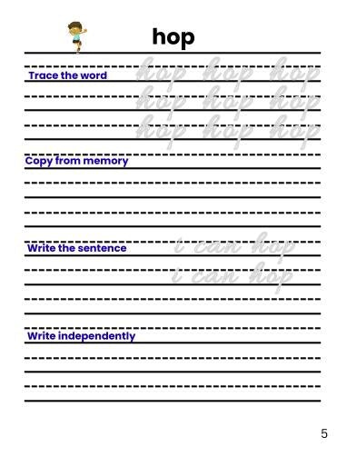 50 First Grade Cursive Spelling Words Workbook, Cursive Handwriting Practice, Homeschool PDF, Digital Download