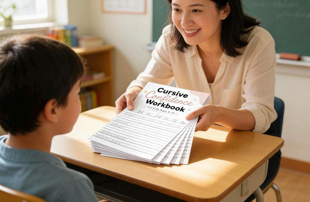 Printable Cursive Workbook for Kids A-Z, Handwriting Practice Sheets, Homeschool PDF, Digital Download
