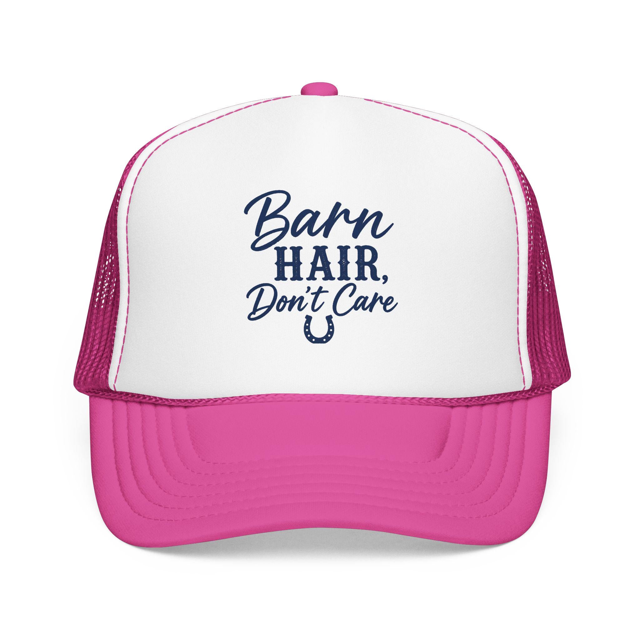Barn Hair Don't Care Trucker Hat, Horse Lover Equestrian Cap, Barn Life Western