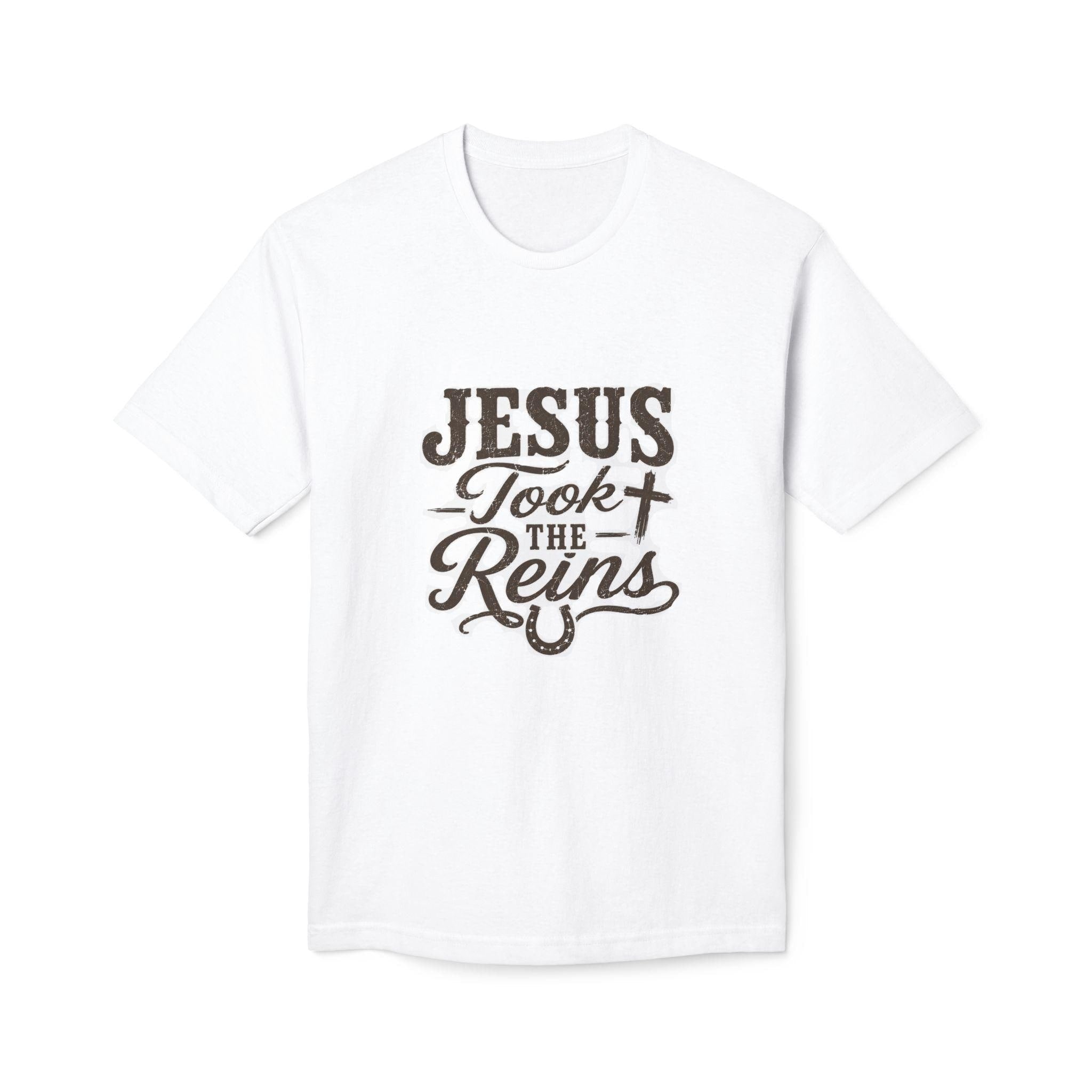 Jesus Took The Reins T-Shirt, Christian Horse Lover Shirt, Western Faith Tee, Cowgirl Gift, Inspirational Christian Apparel, Unisex Tee