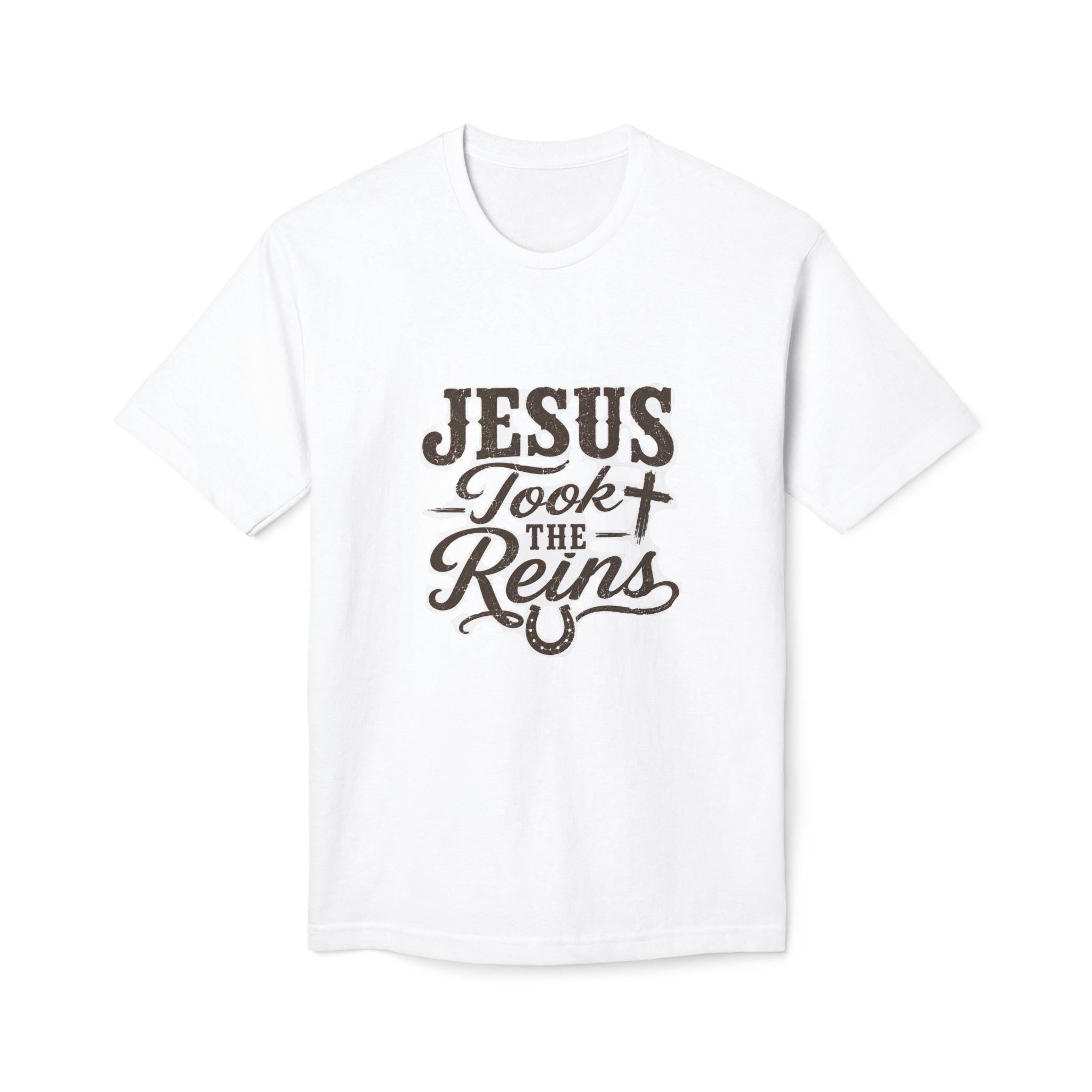 Christian Horse Lover T-Shirt, Jesus Took Reins Western Faith Tee