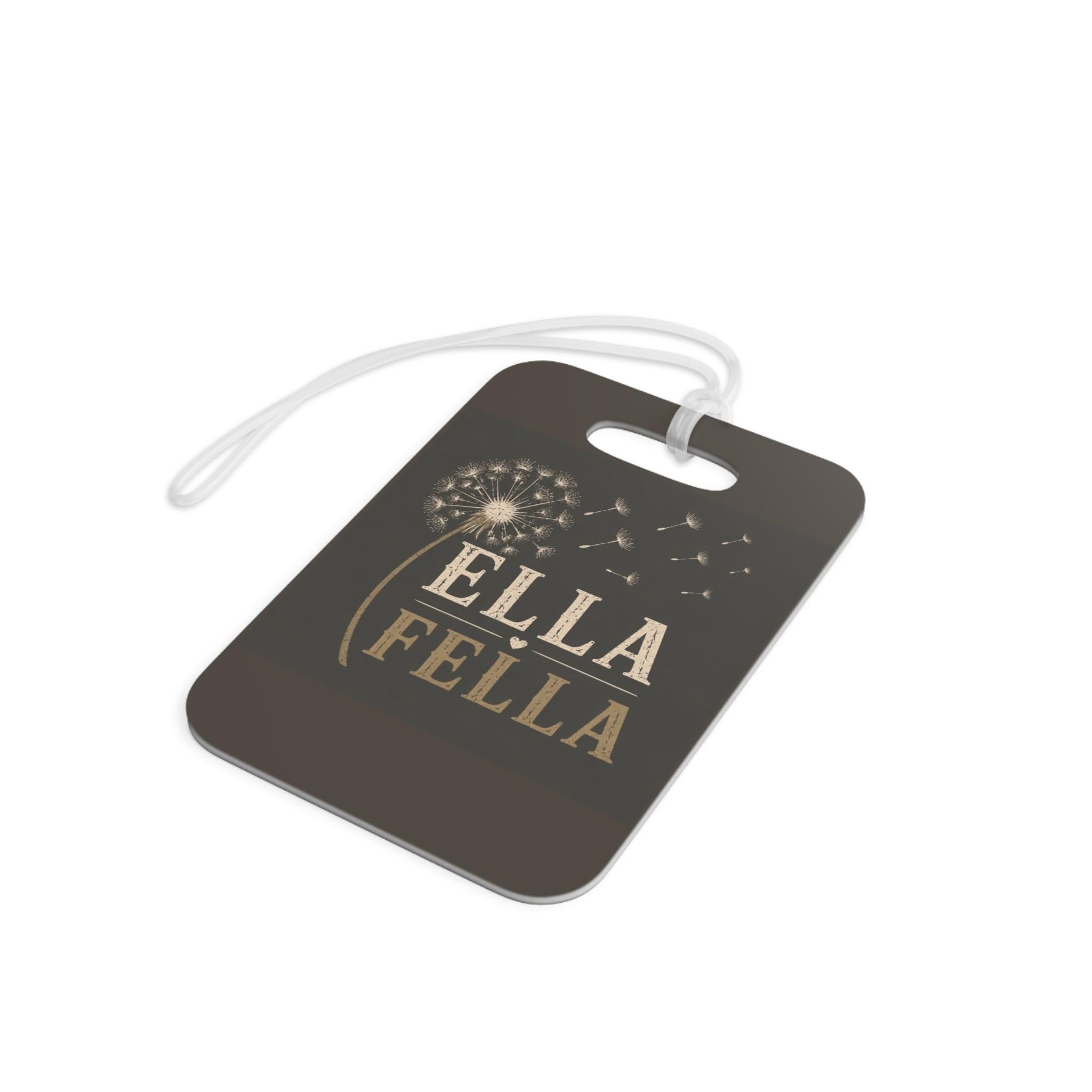 Dandelion Monogram Luggage Tag, Personalized Travel ID, Vintage Style Suitcase Marker