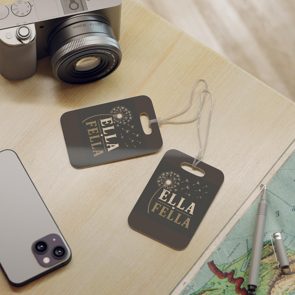 Dandelion Monogram Luggage Tag, Personalized Travel ID, Vintage Style Suitcase Marker