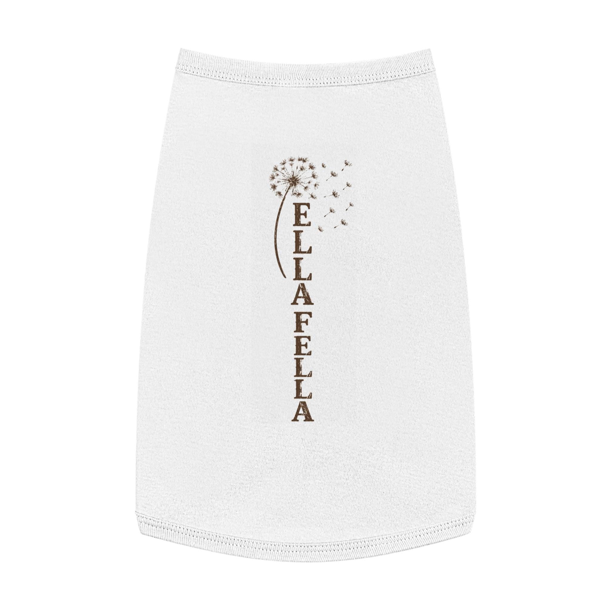 Personalized Ella Fella Dog Sweater, Dandelion Motif Pet Tank