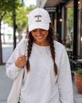 Raised on Jesus Trucker Hat, Vintage Style Embroidered Cross Cap