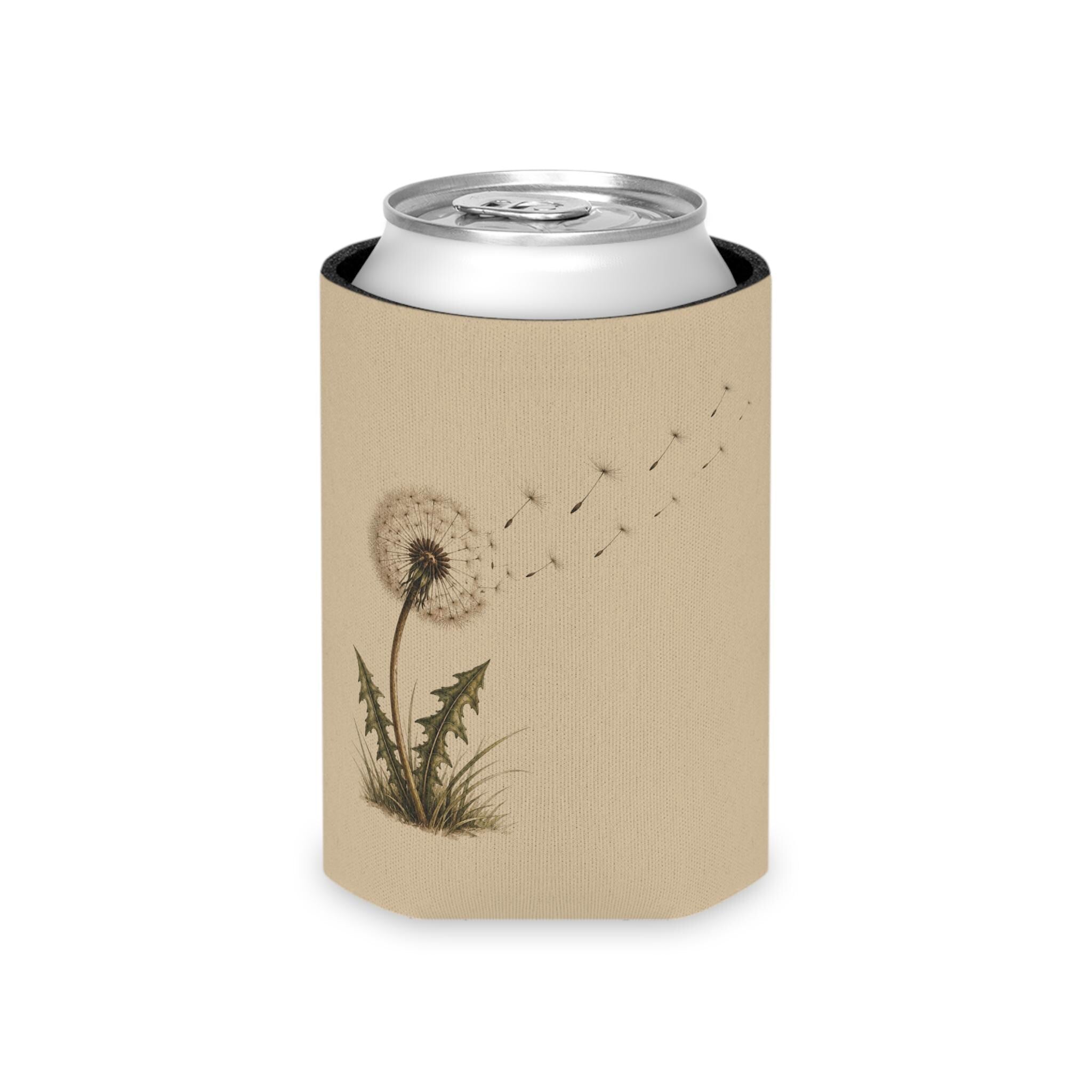 Dandelion Can Cooler, Dandelion Gift, Dandelion Lovers, Koozie, Floral Nature Drink Insulator