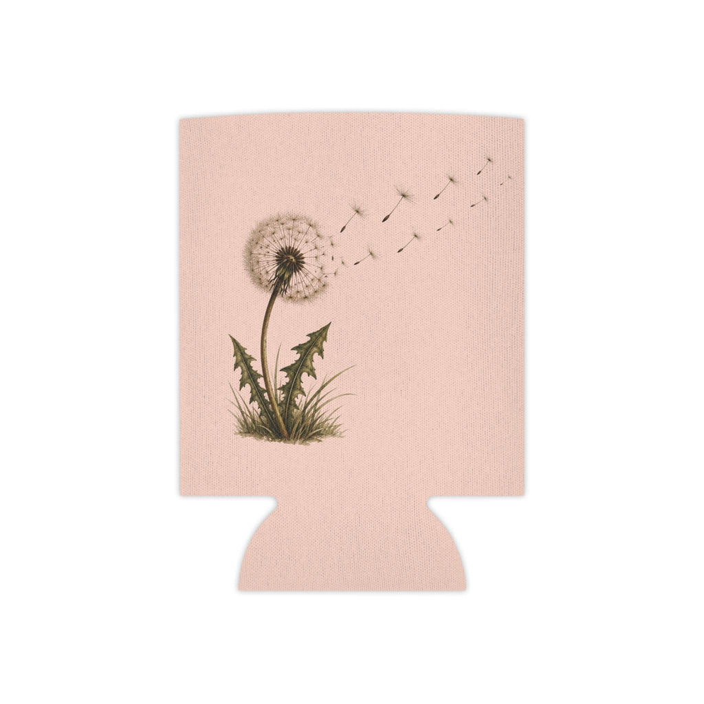 Dandelion Can Cooler, Soft Pastel Dandelion Print, Insulated Drink Sleeve