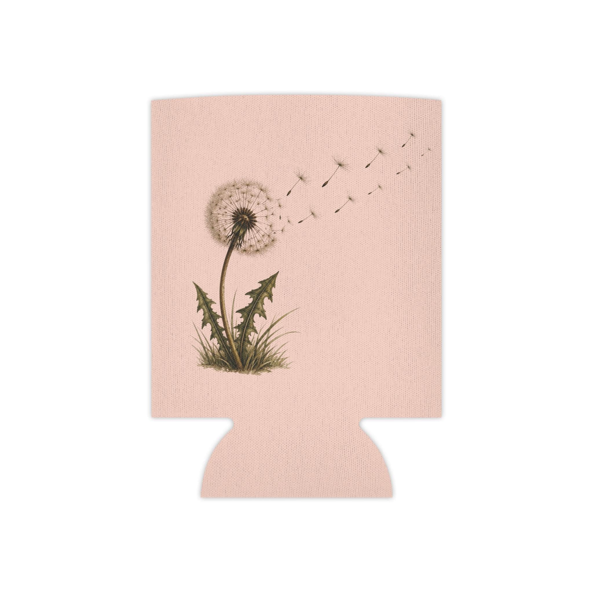 Dandelion Can Cooler, Soft Pastel Dandelion Print, Insulated Drink Sleeve