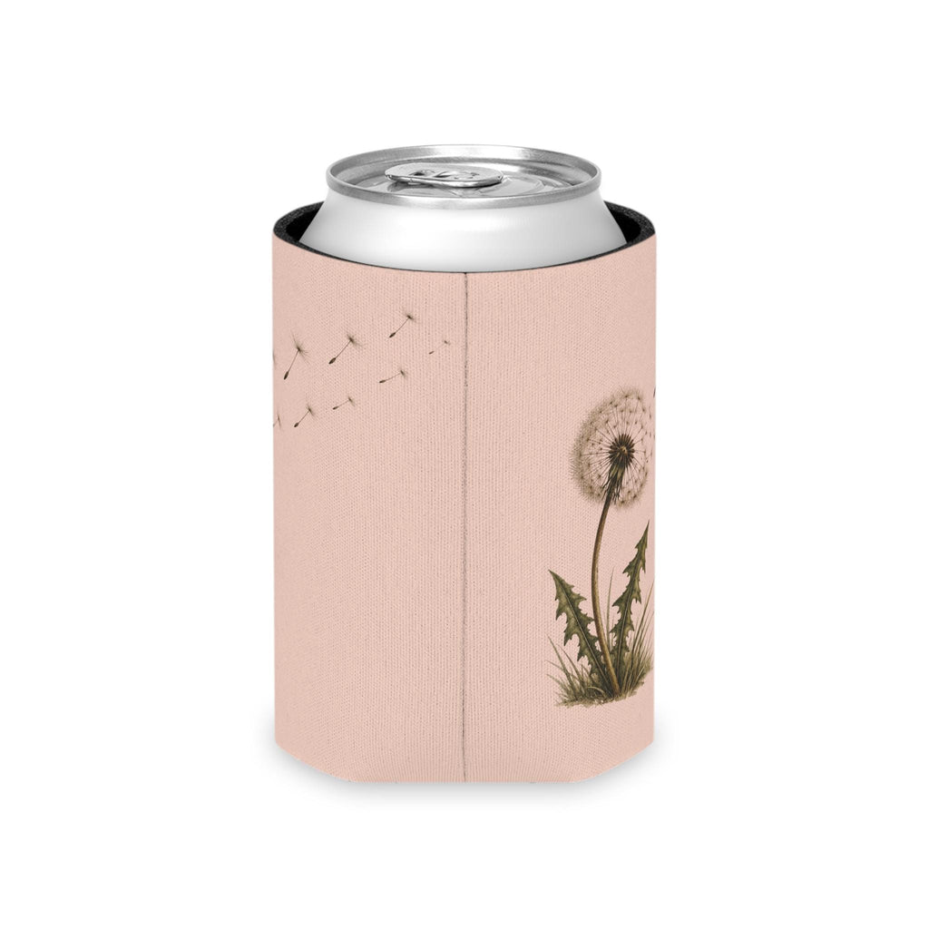 Dandelion Can Cooler, Soft Pastel Dandelion Print, Insulated Drink Sleeve